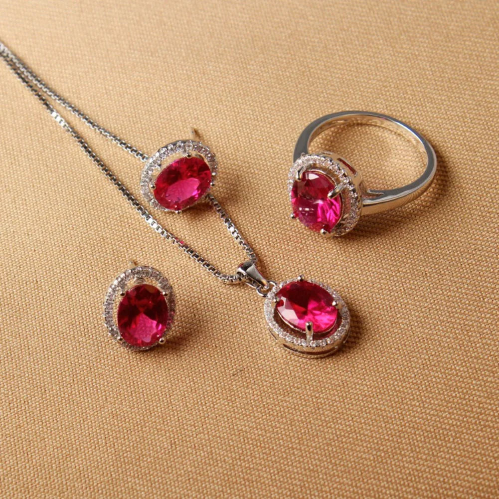 JANUARY Garnet Birthstone Jewelry Set 