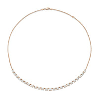 Floating Emerald Cut Diamond Necklace