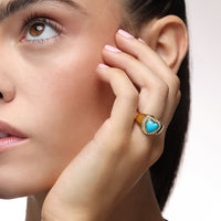 Puffed Heart Signet Ring