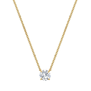 Round Brilliant Diamond Pendant in 18k Yellow Gold