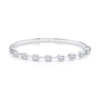 Hinged Bangle with Bezel-Set Emerald Cut Diamonds