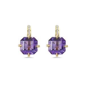 Amethyst & Diamond Pastel Earrings