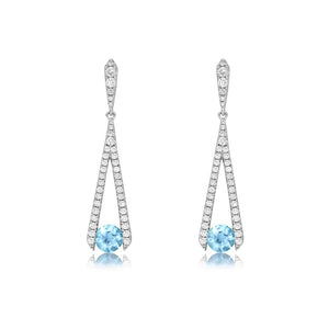Aquamarine & Diamond Dangle Earrings