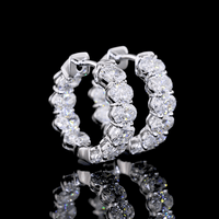 1.9 Carat Oval Lab Grown Diamond Huggie Earrings