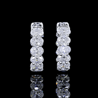 1.9 Carat Oval Lab Grown Diamond Huggie Earrings