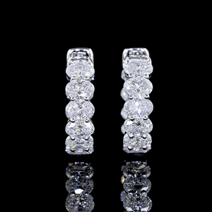1.9 Carat Oval Lab Grown Diamond Huggie Earrings