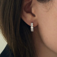 1.9 Carat Oval Lab Grown Diamond Huggie Earrings