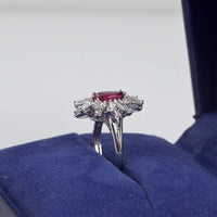 1.00ct Red Ruby Fashion Ring in 18k White Gold, RN-172000-1