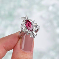 1.00ct Red Ruby Fashion Ring in 18k White Gold, RN-172000-1