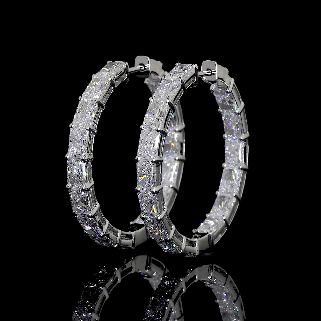 10.2 Carat Lab Grown Diamond Hoop Earrings