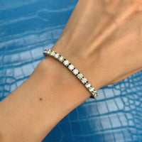 10.00ct. Diamond Tennis Bracelet Set In 14K White Gold, Round Cut , Lab Grown