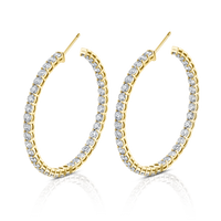 Signature Round Diamond Hoops in Rose Gold - Large