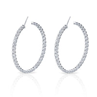 Signature Round Diamond Hoops - Large