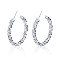 Signature Round Diamond Hoops - Large