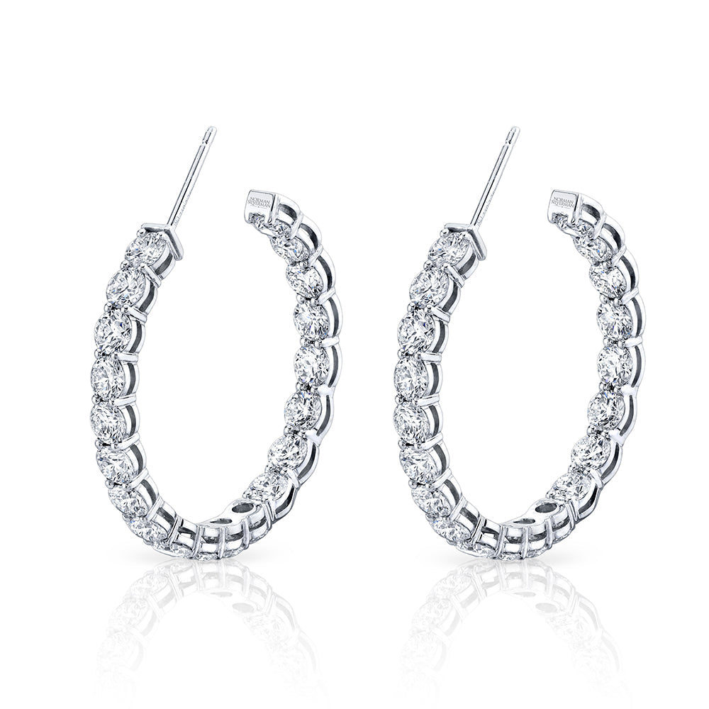 Signature Round Diamond Hoops - Large