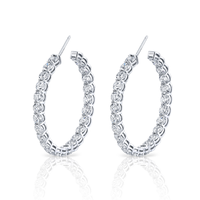 Signature Round Diamond Hoops - Large