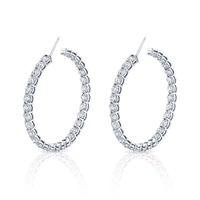 Signature Round Diamond Hoops - Large