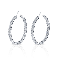 Signature Round Diamond Hoops - Large