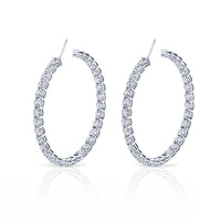 Signature Round Diamond Hoops - Large