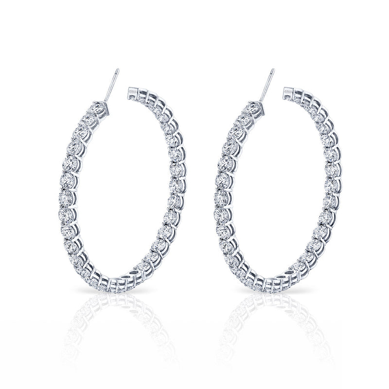Signature Round Diamond Hoops - Large