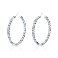 Signature Round Diamond Hoops - Large