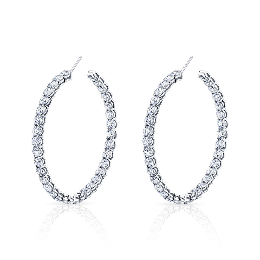 Signature Round Diamond Hoops - Large