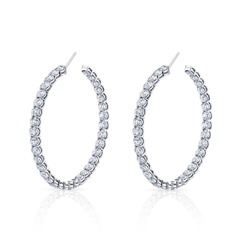 Signature Round Diamond Hoops - Large