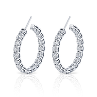 Signature Round Diamond Hoops - Large