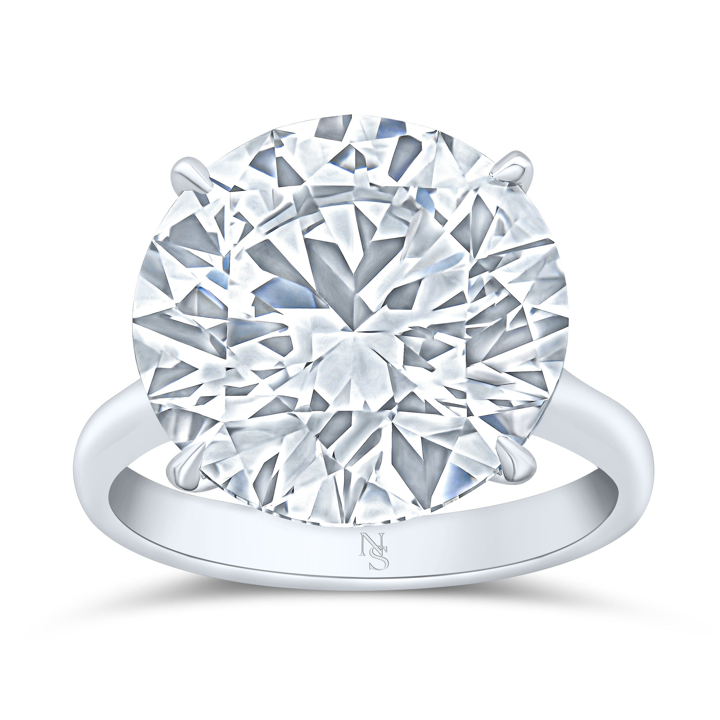 10.96 Carat Round Diamond Solitaire Ring