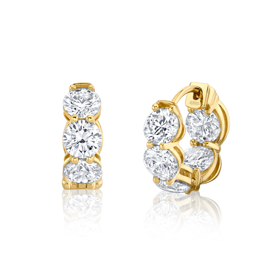 Signature Round Diamond Huggies