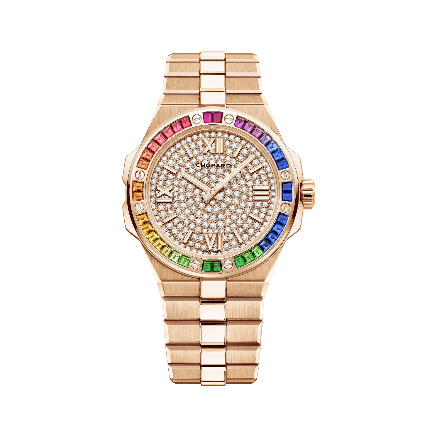 Chopard Alpine Eagle 18K Rose Gold & Multi-Colored Sapphire & Diamonds Unisex Watch