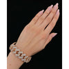 19.80ct. Natural Diamond Cuban Bracelet Set In 10K Rose Gold, Round Brilliant Cut