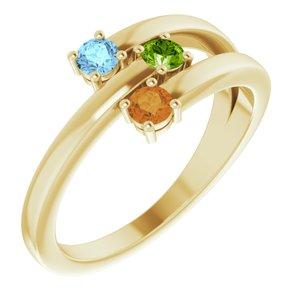 10K Yellow 3-Stone Family Ring Mounting