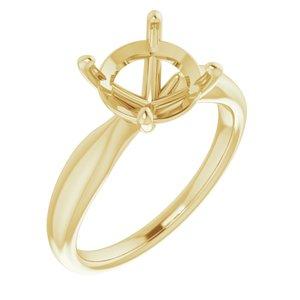 10K Yellow  9 mm Round Solitaire Engagement Ring Mounting