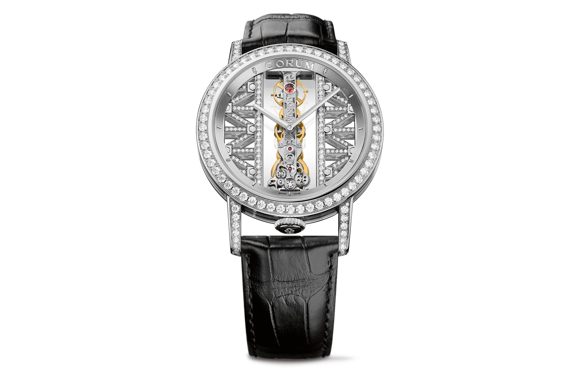 Corum Golden Bridge 18K White Gold & Diamonds Watch