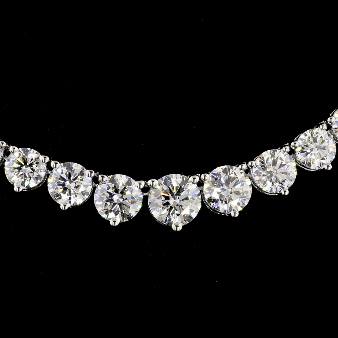 12 Carat Graduated Lab Grown Diamond Tennis Necklace