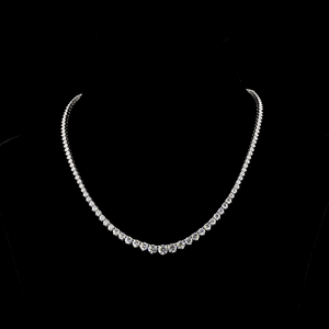 12 Carat Graduated Lab Grown Diamond Tennis Necklace