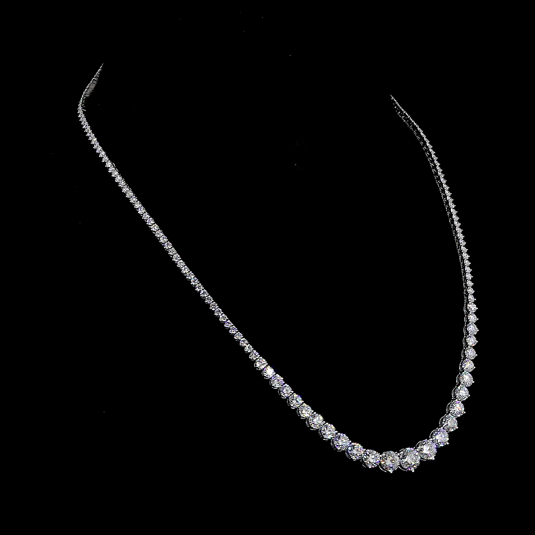 13 Carat Graduated Lab Grown Diamond Tennis Necklace
