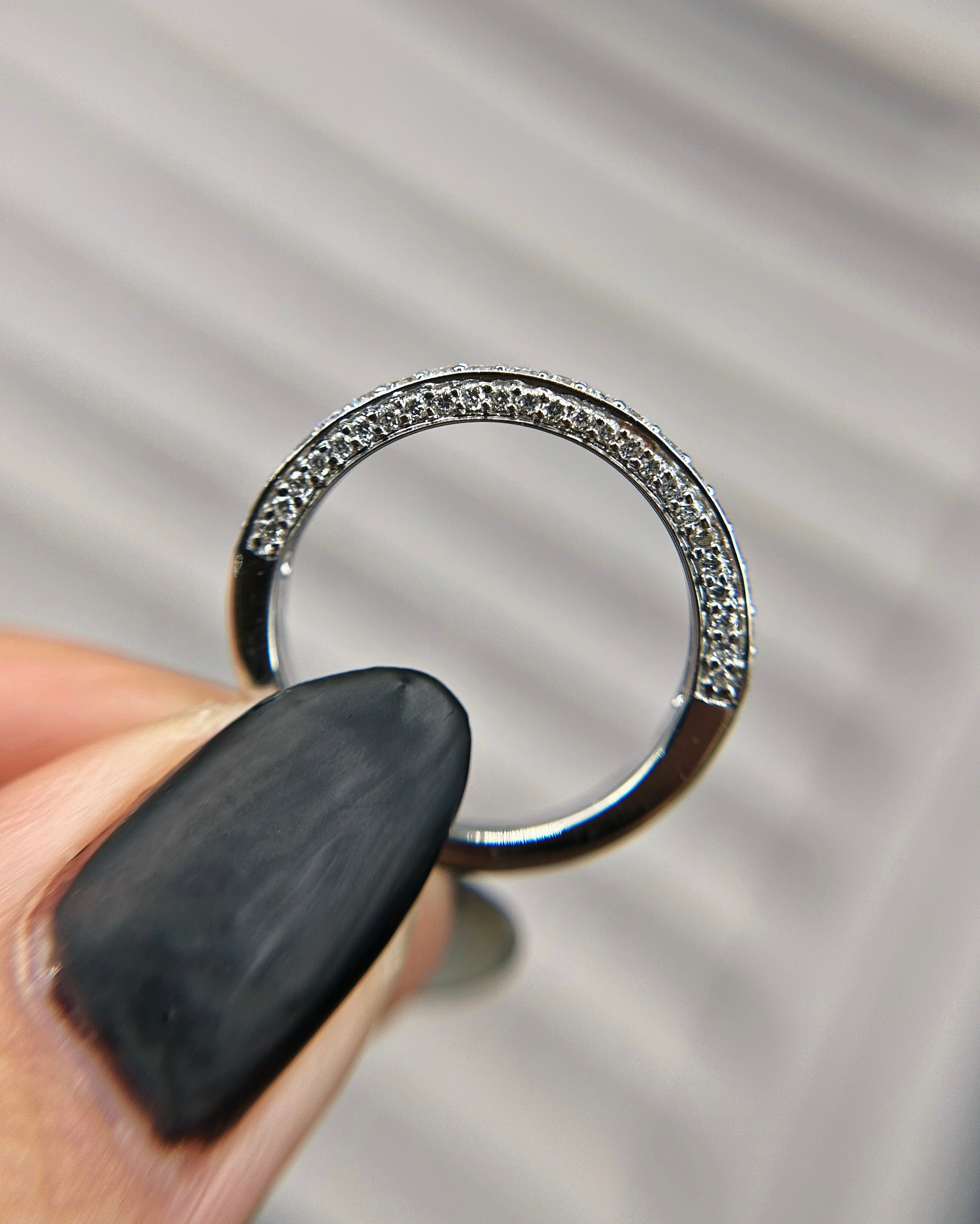 14k White Gold Wedding Band with 0.75ct Diamonds BA-2505