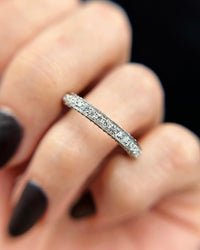 14k White Gold Wedding Band with 0.75ct Diamonds BA-2505