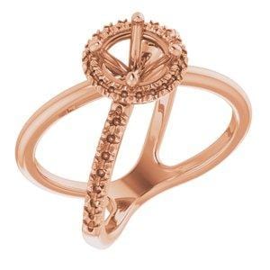 14K Rose 6.5 mm Round Ring Mounting