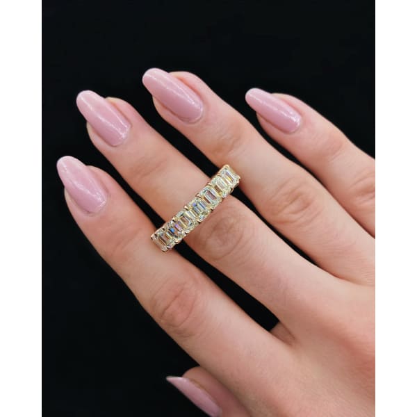 14k Rose Gold Emerald Cut Eternity Band features 10.83ct. BAN-1714000