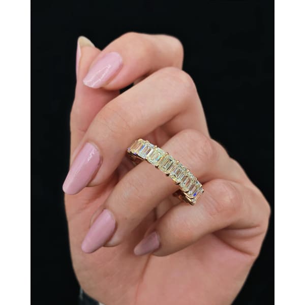 14k Rose Gold Emerald Cut Eternity Band features 10.83ct. BAN-1714000