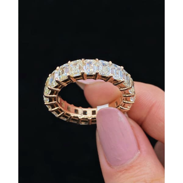 14k Rose Gold Emerald Cut Eternity Band features 10.83ct. BAN-1714000