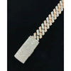 16.80ct. Natural Diamond Cuban Bracelet Set In 14K White & Rose Gold, Round Brilliant Cut