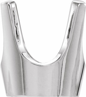 14K White 3 mm Round 4-Prong Solid Base Setting
