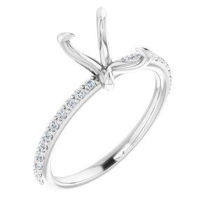 14K White 8x6 mm Emerald 1/5 CTW Diamond Semi-mount Engagement Ring