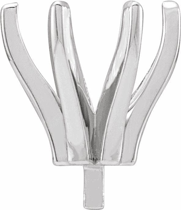 14K White 8x6 mm Oval 6-Prong Peg Setting