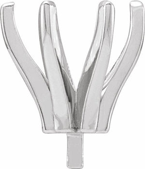 14K White 8x6 mm Oval 6-Prong Peg Setting