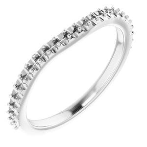 14K White Band Mounting for 6 mm Cushion Ring